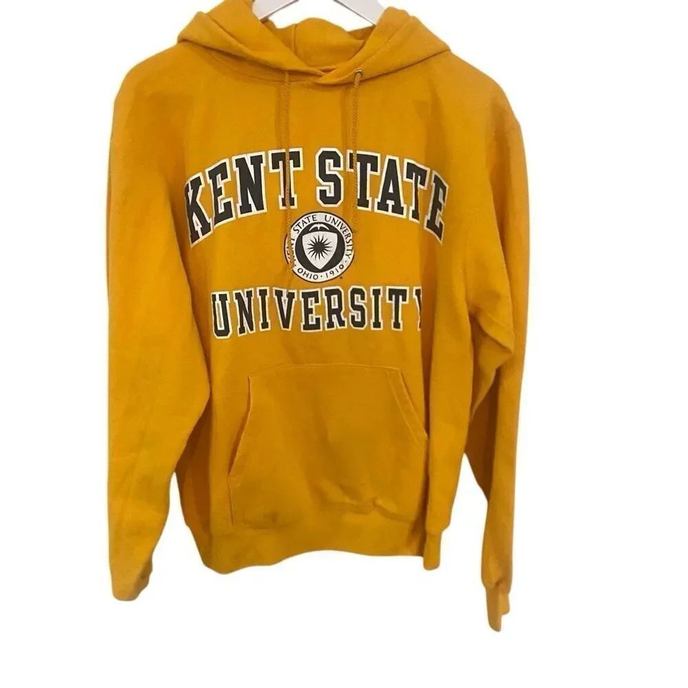 Champion Kent State, small, long sleeve hoodie, yellow